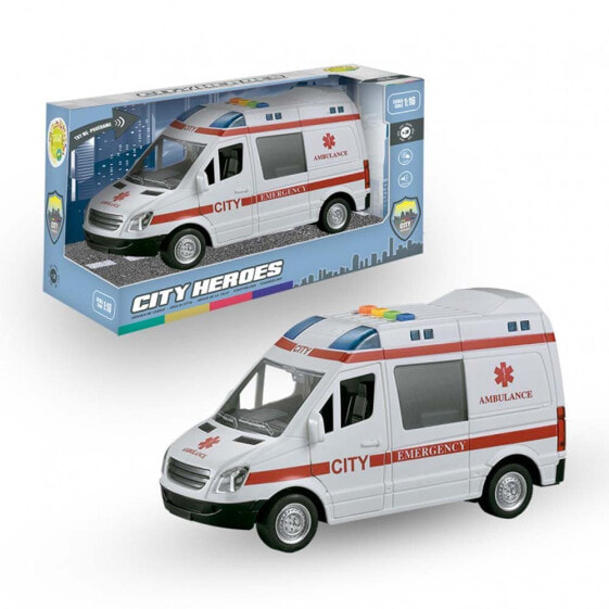 Игрушечная машина скорой помощи с светом и звуком Tachan Ambulance Heroes City 1:16