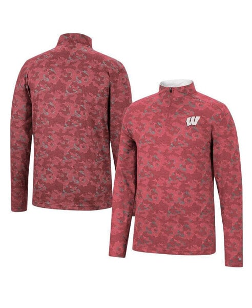 Куртка Colosseum мужская Red Wisconsin Badgers Tivo Quarter-Zip