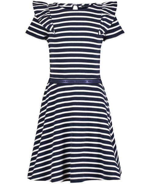 Big Girls Stripe Ruffle Dress