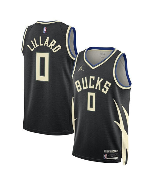 Men's Damian Lillard Black Milwaukee Bucks Swingman Player Jersey - Statement Edition