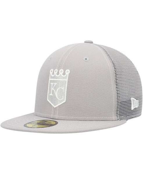 Бейсболка с напуском New Era мужская серого цвета для Kansas City Royals 2023 "На поле" 59FIFTY