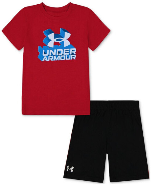 Toddler & Little Boys Block Logo Graphic T-Shirt & Shorts, 2 Piece Set