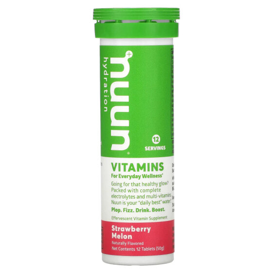 Витаминно-минеральный комплекс Nuun Замедление, Витамины, Эфирный витаминный комплекс, Клубника дыня, 12 таблеток