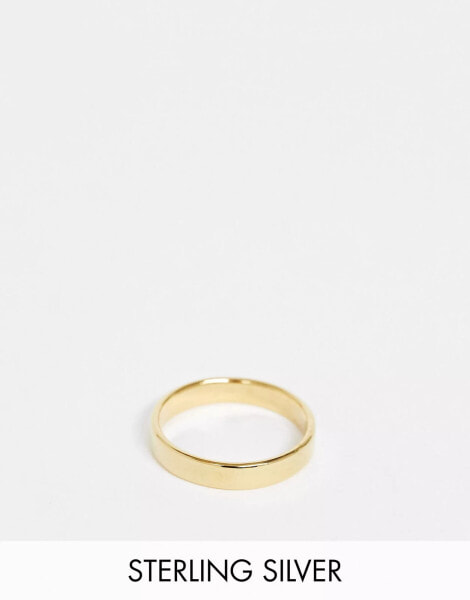 ASOS DESIGN sterling silver band ring in 14k gold plate