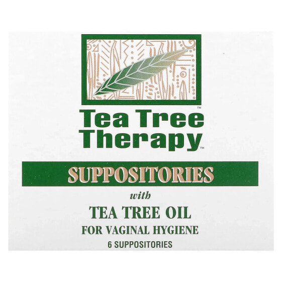 Tea Tree Therapy, cвечи с маслом чайного дерева для гигиены влагалища, 6 свечей