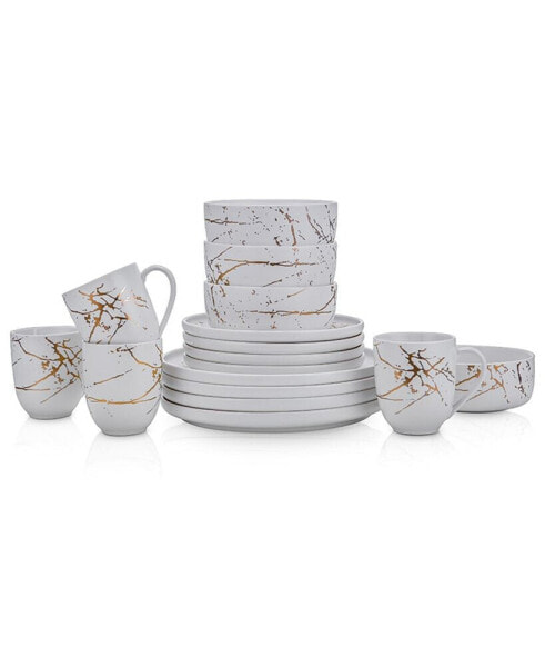 Zora 16 Pieces Dinnerware Set, Service For 4