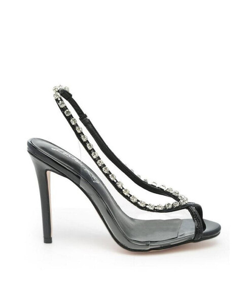 Camarine Diamante Embellished Clear High Heels sandals