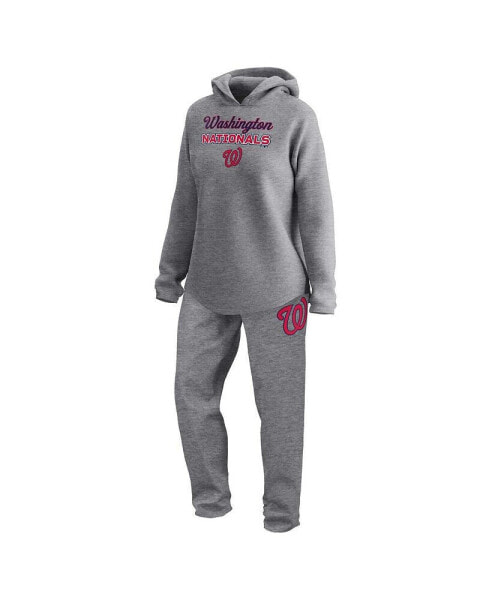 Women's Gray Washington Nationals Legacy Pullover Hoodie and Sweatpants Set