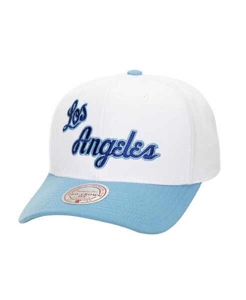 Бейсболка мужская Mitchell&Ness Los Angeles Lakers Soul XL Logo Pro Crown Snapback Hat белая, голубая