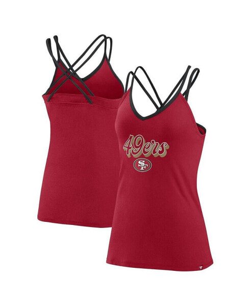 Women's Scarlet San Francisco 49ers Go For It Strappy Crossback Tank Top