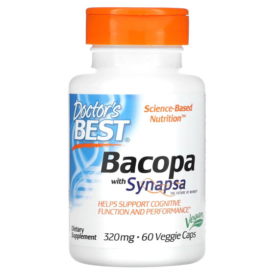 Травянистая добавка Bacopa с Synapsa, 320 мг, 60 капсул - Doctor's Best