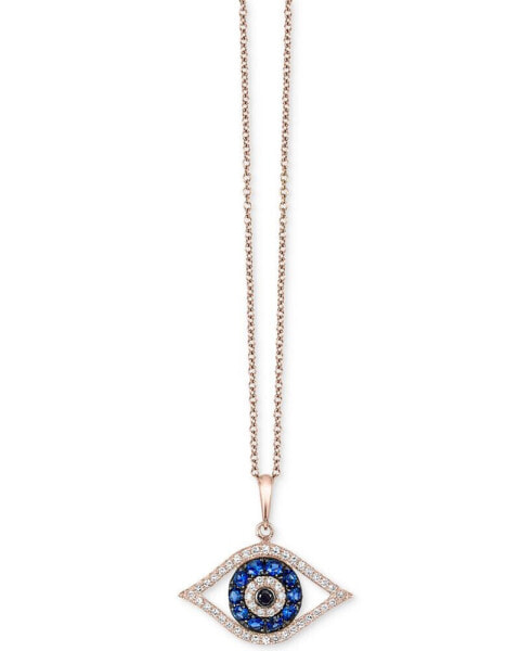 Bella Bleu by EFFY® Diamond Evil-Eye Pendant Necklace (1/3 ct. t.w.) in 14k Rose Gold