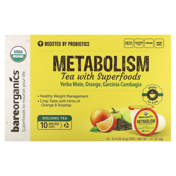 Metabolism, Tea with Superfoods, Oolong Tea, 10 Cups, 0.14 oz (4 g) Each