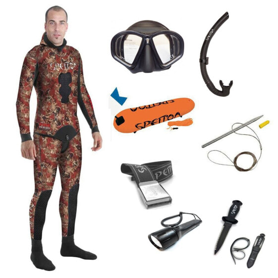 SPETTON Pack Fire Red Camo Elite Pro 3 mm Wetsuit
