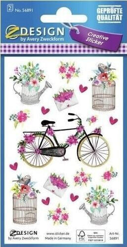 Zdesign Naklejki papierowe - Kwiaty, rower