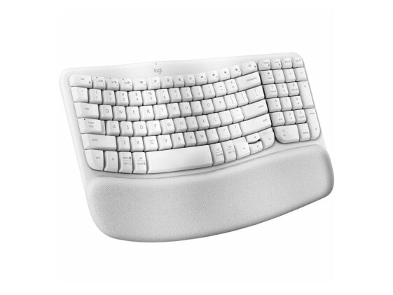 Logitech Wave Keys Wireless Ergonomic Keyboard with Cushioned Palm Rest, Comfort
