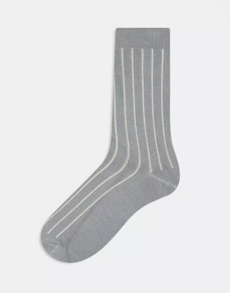 ASOS DESIGN capsule collection rib sock in grey