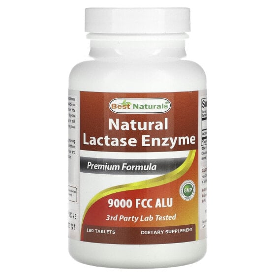 Natural Lactase Enzyme, 9,000 FCC ALU, 180 Tablets