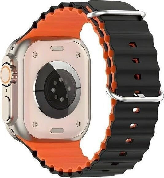 Beline Beline pasek Apple Watch Silicone Waves 38/40/41mm czarno-pomarańczowy /black-orange box