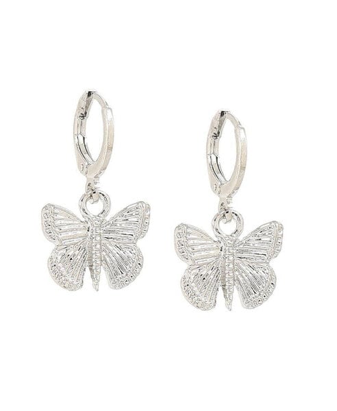 Women's Butterfly Hoop Earrings