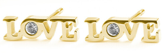 Gold-plated earrings LOVE SCK75