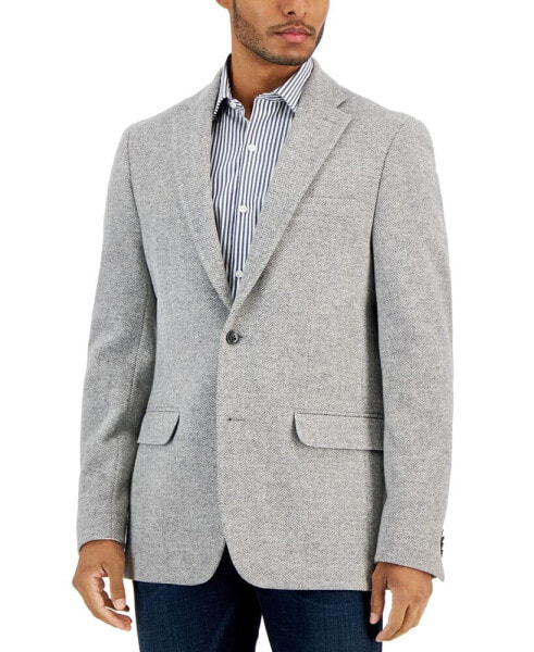 Men's Modern-Fit Herringbone Wool Sport Coat