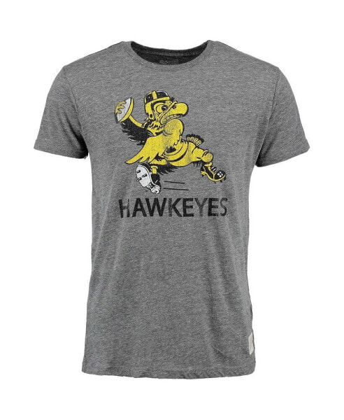 Men's Heather Gray Iowa Hawkeyes Vintage-Inspired Tri-Blend T-shirt