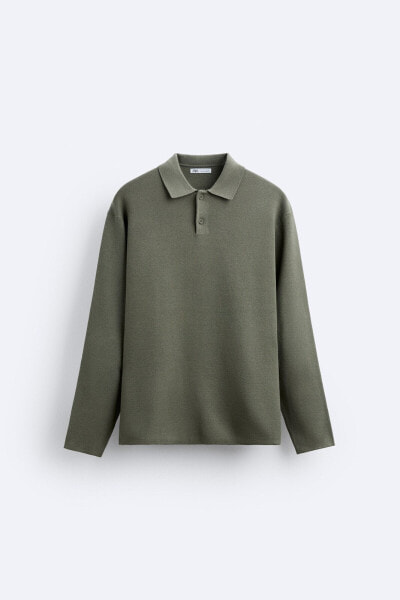 Knit polo shirt