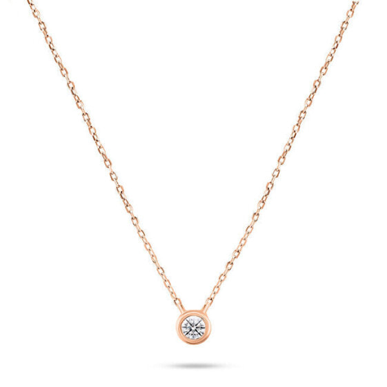 Elegant bronze necklace with zircon NCL86R