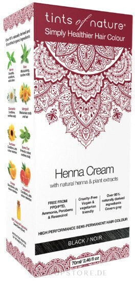 Semi-permanente Henna-Creme - Tints Of Nature Henna Cream Black