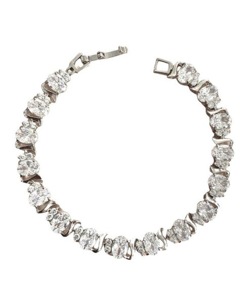 Cubic Zirconia Tennis Bracelets with Cubic Zirconia Oval and Round Cut