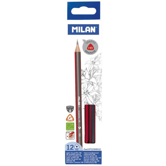 MILAN Box 12 Triangular Hb Graphite Pencils