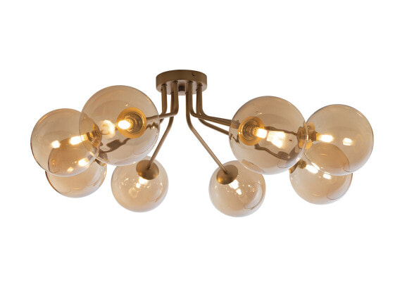 Потолочный светильник MeineWunschleuchte LED Deckenlampe Bubble Messing Amberglas