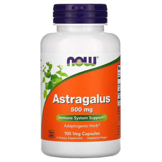 Трава Астрагалус NOW, 500 мг, 100 вегетарианских капсул