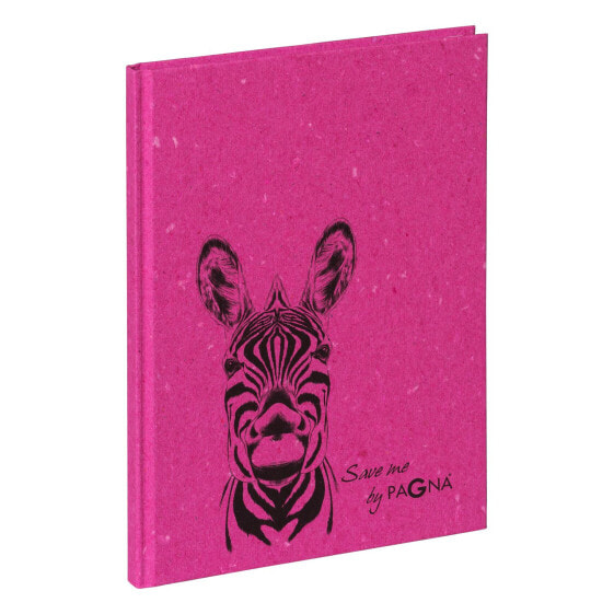 Pagna Save me Zebra - Image - Fuchsia - A5 - 128 sheets - Dot grid paper - Hardcover