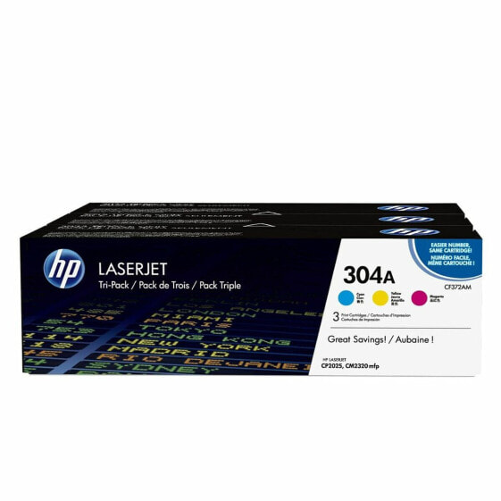 Тонер HP Pack de ahorro de 3 cartuchos de tóner original LaserJet HP 304A cian/magenta/amarillo Трехцветный