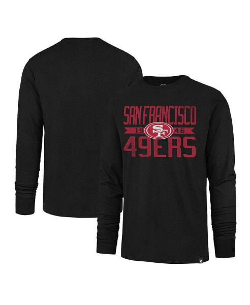 Men's Black Distressed San Francisco 49ers Wide Out Franklin Long Sleeve T-shirt