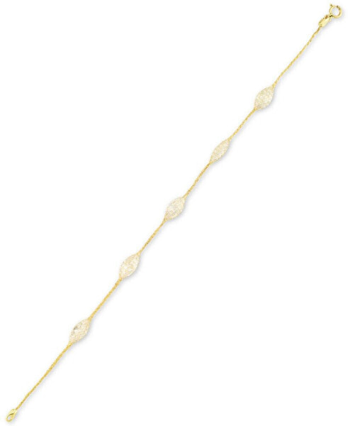 Cubic Zirconia Mesh Link Bracelet in 14k Gold