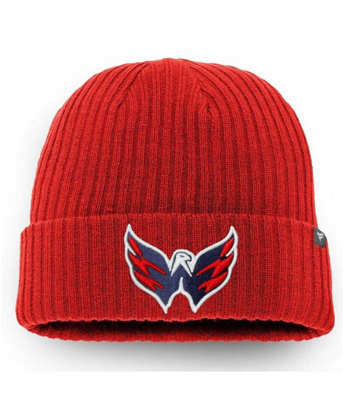 Men's Red Washington Capitals Core Primary Logo Cuffed Knit Hat