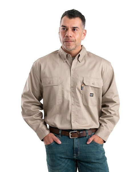 Men's Flame Resistant Button Down Long Sleeve Work Shirt