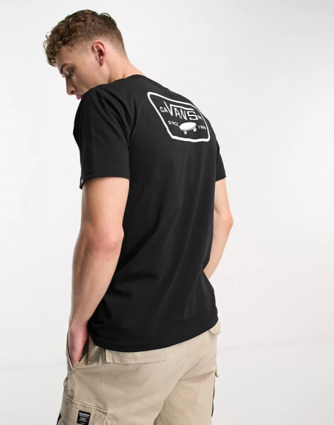 Vans full patch back print t-shirt in black