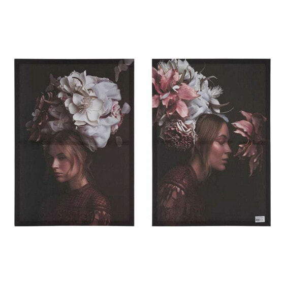 Набор из два картин Полотно Женщина Цветы 70 x 50 x 1,5 cm