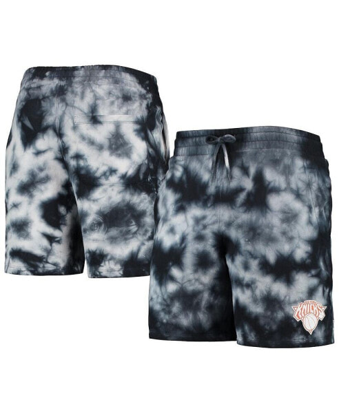 Men's Black New York Knicks Fleece Tie-Dye Shorts
