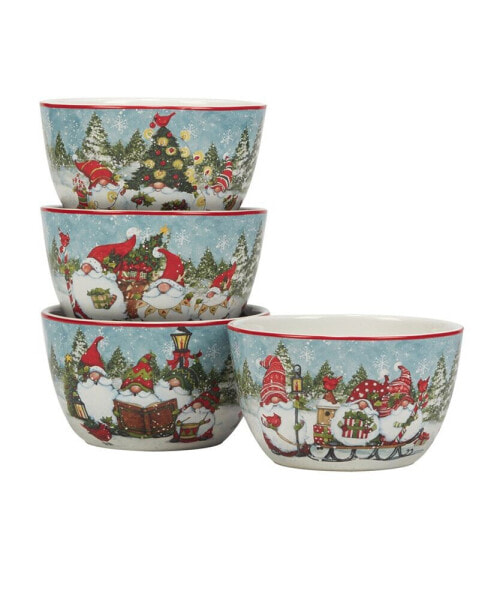 Christmas Gnomes 16 piece Dinnerware Set, Service for 4