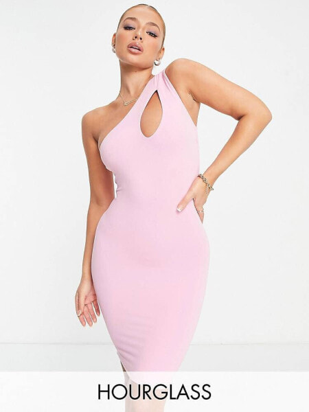 Naked Wardrobe one shoulder cut out mini bodycon dress in pink