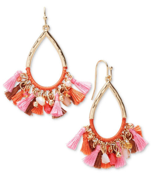 Gold-Tone Bead & Tassel Drop Earrings, Created for Macy's