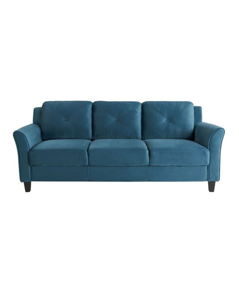 78.7" W Polyester Harvard Sofa with Curved Arms