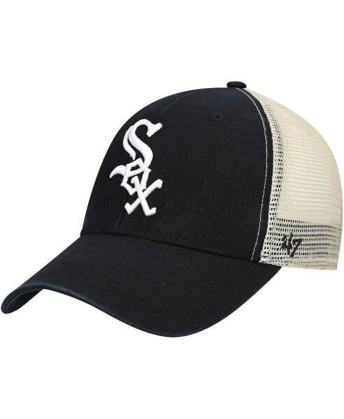 Бейсболка '47 Brand для мужчин Черная, Натуральная с вышитым флагом Chicago White Sox Gimty Trucker Snapback