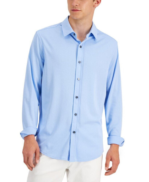 Men's Regular-Fit Supima Cotton Birdseye Shirt, Created for Macy's