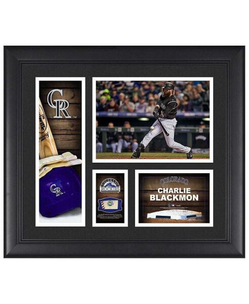 Charlie Blackmon Colorado Rockies Framed 15" x 17" Player Collage with a Piece of Game-Used Ball